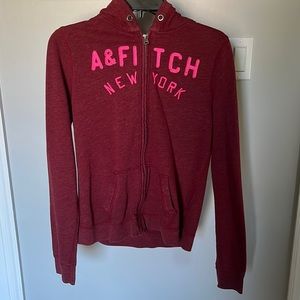 Red Zip Up Abercrombie & Fitch